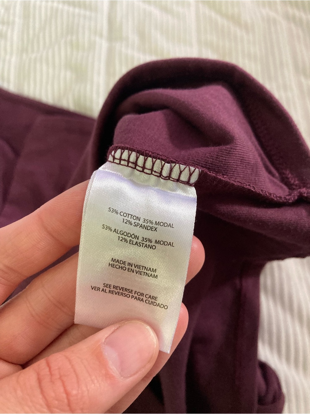 Express Ribbed Square Neck Top - Plum - Picture 4 of 4
